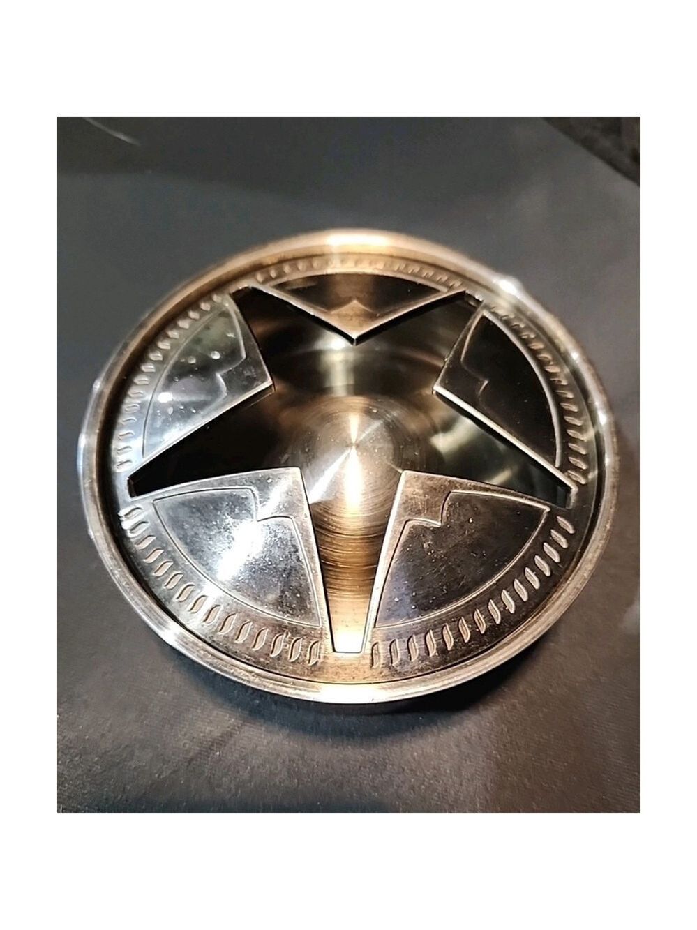 Marlboro Texas Star Silver Round Brushed Metal Stainless Steel Ashtray - Picture 9 of 9